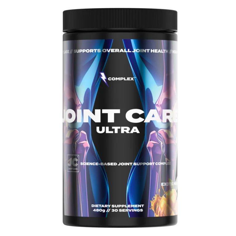 3D render of supplement bottle, front view, by Arc Studio