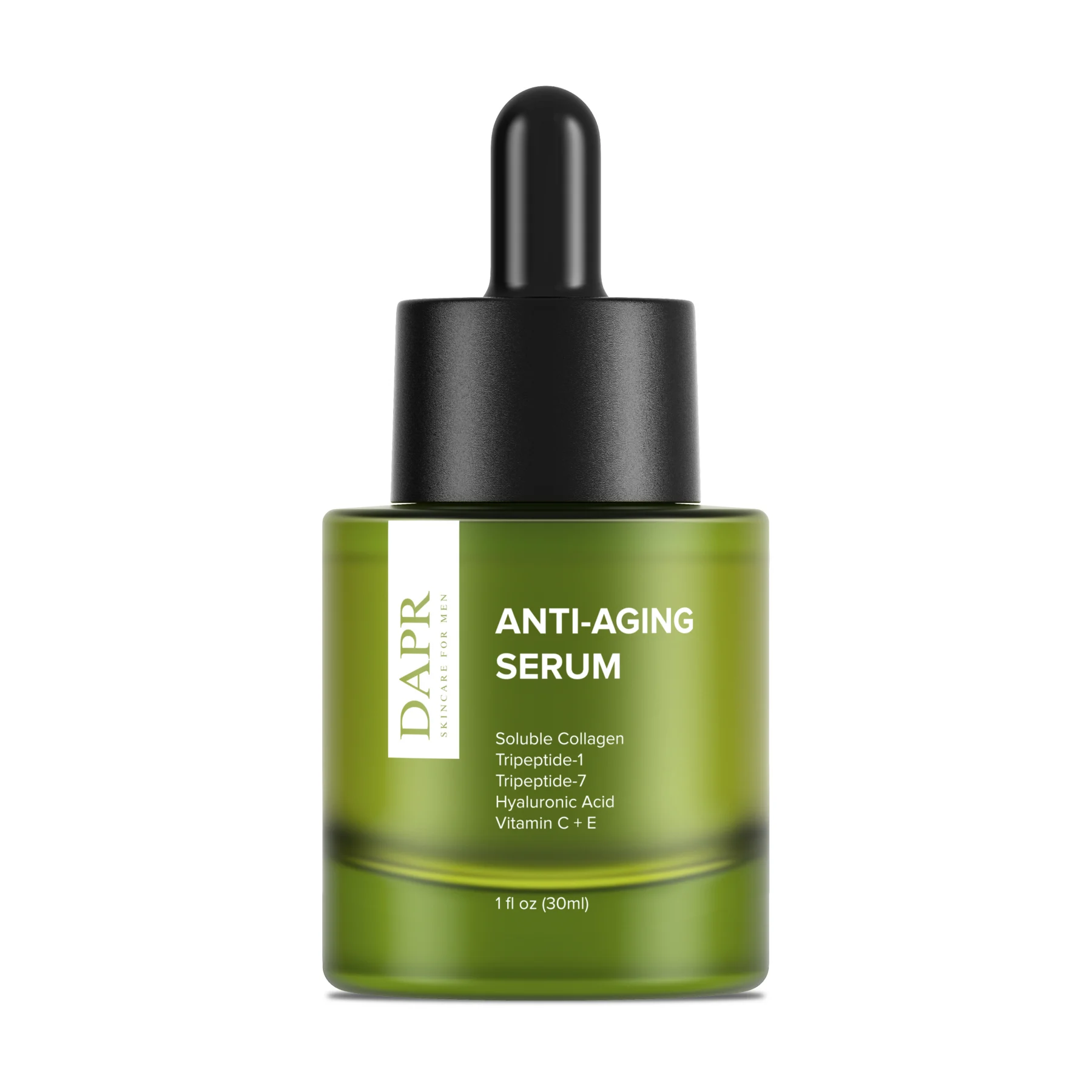 Photorealistic 3D hero render of Dapr skincare product with glass material by Arc Studio