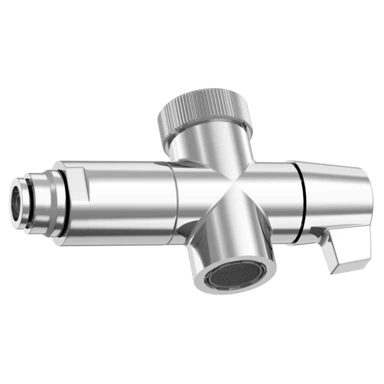 Exploded-view 3D render of faucet diverter from STEP CAD by Arc Studio