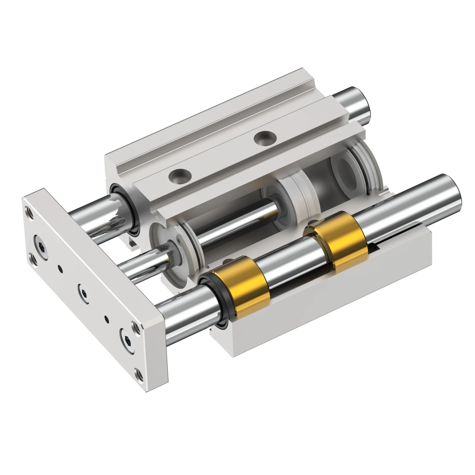 Photorealistic 3D render of a metal mechanical device - industrial part rendering by Arc Studio