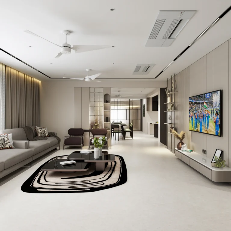 Interior architectural 3D render of a living space by Arc Studio