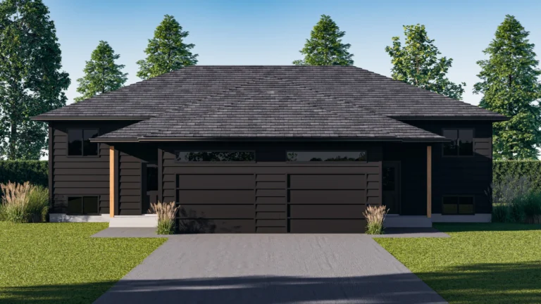 Exterior architectural 3D render of a private residence facade by Arc Studio
