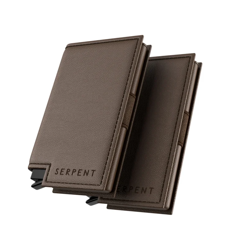 3D render of Serpent leather wallet, front, by Arc Studio