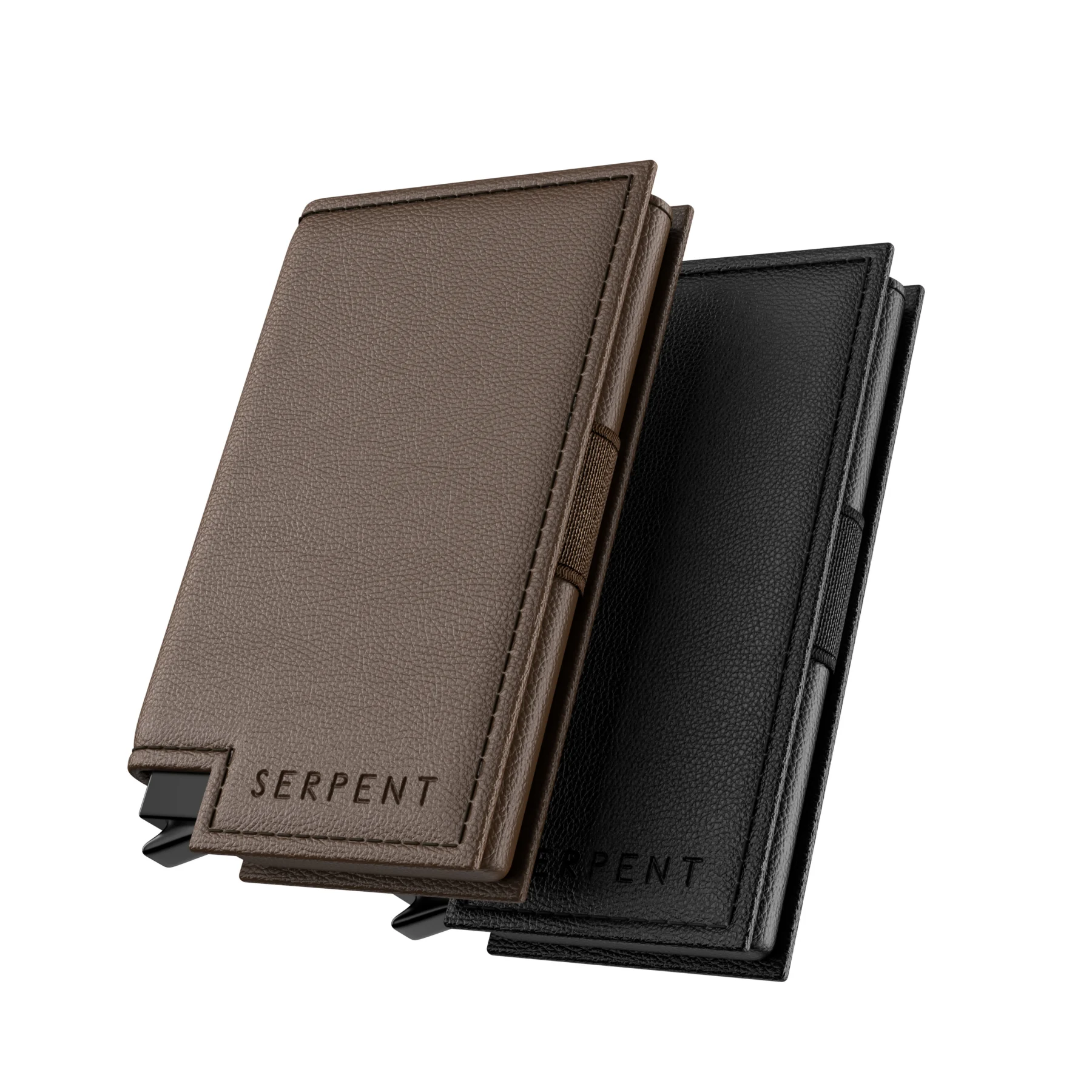 Photorealistic 3D hero render of the Serpent leather wallet by Arc Studio