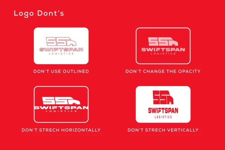 SwiftSpan Logistics brand style guide page 7 by Arc Studio