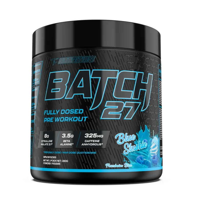 Photorealistic 3D hero render of a TC Nutrition supplement with spot and raised UV label by Arc Studio